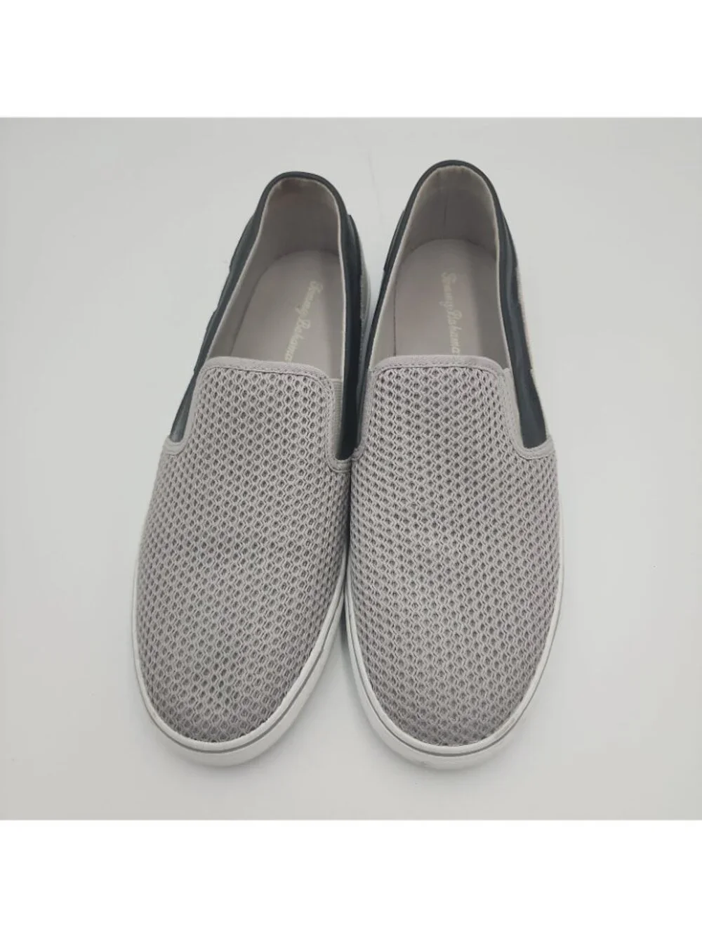 Tommy Bahama Beach Slip On Leather Deck Boat Shoes US Sz 10 D Mens Gray